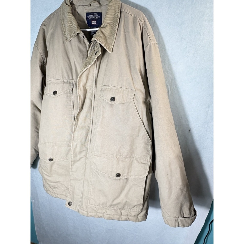 Vintage Chore Jacket Mens XL Tan Canvas Workwear Barn Coat Workwear Grunge Y2K